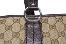 画像をギャラリービューアに読み込む, GUCCI グッチ GGキャンバス トートバッグ 113019 ベージュ ブラウン レザー シルバー金具 イタリア製 美品 中古 4b008290