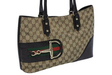 画像をギャラリービューアに読み込む, GUCCI グッチ ハンドバック GGキャンバス シェリーライン FF13788WS1378 レザー ベージュ 美品 中古 4b008291