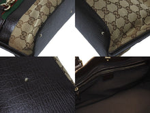 画像をギャラリービューアに読み込む, GUCCI グッチ ハンドバック GGキャンバス シェリーライン FF13788WS1378 レザー ベージュ 美品 中古 4b008291