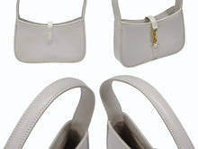 画像をギャラリービューアに読み込む, SAINT LAURENT サンローラン カサンドラロゴ ミニ ハンドバッグ 710318 2R20W ホワイト カーフスキン スウェード ゴールド金具 美品 中古 4b008292