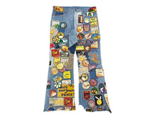 画像をギャラリービューアに読み込む, KAPITAL キャピタル 2023SS Denim 5P Rat Flare Pants パッチワーク ワッペン リメイク K2210LP113 サイズ38 フレア デニムパンツ 美品 中古 4b008313