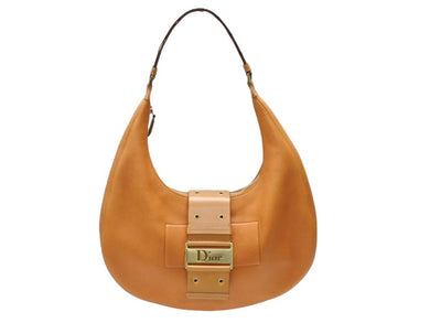 極美品 Christian Dior クリスチャンディオール ガリアーノ期 ストリートシック ホーボー ショルダーバッグ ラムスキン ブラウン 中古 4b008332