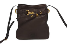 画像をギャラリービューアに読み込む, 極美品 MIUMIU ミュウミュウ ナッパレザー ポーチ ショルダーバッグ ブラウン レザー 5NR461 ゴールド金具 中古 4b008384