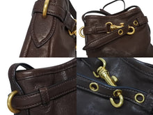 画像をギャラリービューアに読み込む, 極美品 MIUMIU ミュウミュウ ナッパレザー ポーチ ショルダーバッグ ブラウン レザー 5NR461 ゴールド金具 中古 4b008384