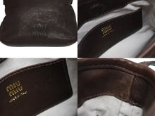 画像をギャラリービューアに読み込む, 極美品 MIUMIU ミュウミュウ ナッパレザー ポーチ ショルダーバッグ ブラウン レザー 5NR461 ゴールド金具 中古 4b008384