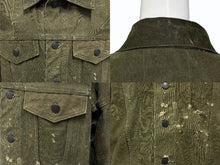 画像をギャラリービューアに読み込む, 極美品 READY MADE レディメイド ヴィンテージ加工 オーバー ワーク ジャケット RE-CO-KH-00-00-33 カーキ コットン サイズ 2 ブラック金具 中古 4b008473