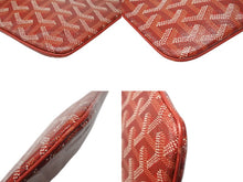 Load image into Gallery viewer, 極美品 GOYARD ゴヤール セナMM クラッチバッグ ヘリンボーン柄 レッド PVC レザー 中古 4b008475