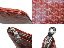 Load image into Gallery viewer, 極美品 GOYARD ゴヤール セナMM クラッチバッグ ヘリンボーン柄 レッド PVC レザー 中古 4b008475