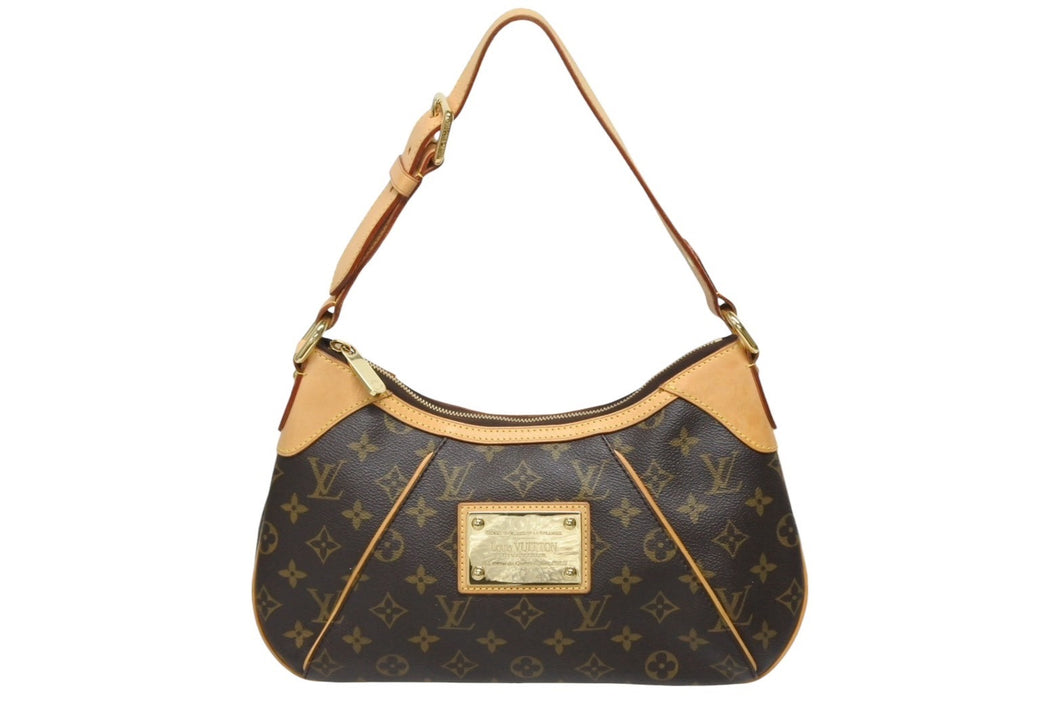 LOUIS VUITTON ルイヴィトン モノグラム テムズPM ハンドバッグ ワンショルダー M56384 ブラウン ゴールド金具 美品 中古 4b008496