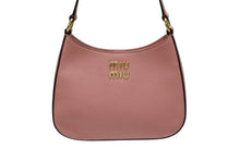 画像をギャラリービューアに読み込む, 極美品 MIUMIU ミュウミュウ マドラス ワンショルダーバッグ 5BC105 ピンク レザー ロゴ金具 ゴールド金具 中古 4b008515