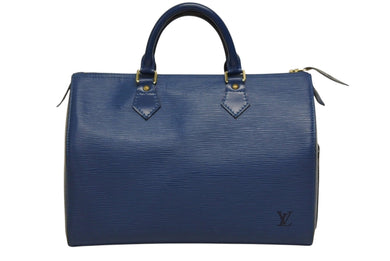 LOUIS VUITTON ルイヴィトン スピーディ30 エピ ハンドバッグ ボストンバッグ M43005 PVC レザー ブルー ゴールド金具 美品 中古 4b008518