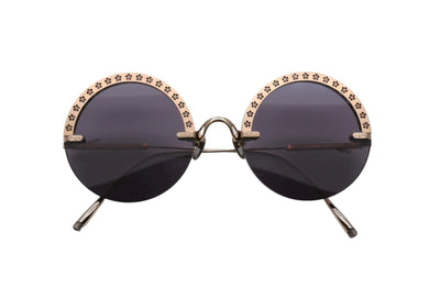 MASUNAGA 増永眼鏡 BOTAN ボタン ラウンドサングラス アイウェア サイズ56◻︎23-140 ゴールド 22FW 美品 中古 4b008548