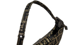 画像をギャラリービューアに読み込む, 極美品 FENDI フェンディ ミニクロワッサン ハンドバッグ 108BK00301 ズッキーノ柄 ブラック ゴールド キャンバス ブラック金具 中古 4b008565