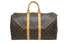 Load image into Gallery viewer, LOUIS VUITTON ルイヴィトン モノグラム キーポル45 ボストンバッグ M41428 PVC ヌメ革 ブラウン ゴールド金具 美品 中古 4b008576
