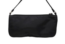 画像をギャラリービューアに読み込む, PRADA プラダ アクセサリーポーチ ブラック ナイロン レザー ハンドバッグ トライアングルロゴ 美品 中古 4b008581
