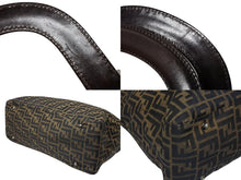 画像をギャラリービューアに読み込む, FENDI フェンディ ハンドバッグ トートバッグ ズッカ柄 26329 キャンバス レザー ブラウン シルバー金具 美品 中古 4b008638