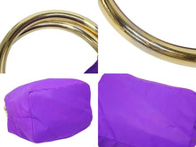 画像をギャラリービューアに読み込む, PRADA プラダ ハンドバッグ トライアングル ロゴ ナイロン ゴールド金具 黒 パープル 美品 中古 4b008658