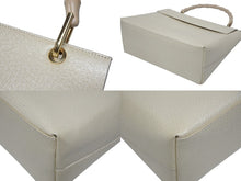 画像をギャラリービューアに読み込む, 極美品 GUCCI グッチ バンブー ハンドバッグ 1886 ウッドハンドル アイボリー レザー スウェード ゴールド金具 中古 4b008673