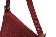画像をギャラリービューアに読み込む, FENDI フェンディ ズッキーノ マンマバケット ワンショルダーバッグ 8BR001 キャンバス レッド ピンクゴールド金具 美品 中古 4b008678