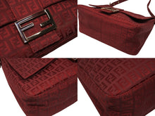 画像をギャラリービューアに読み込む, FENDI フェンディ ズッキーノ マンマバケット ワンショルダーバッグ 8BR001 キャンバス レッド ピンクゴールド金具 美品 中古 4b008678