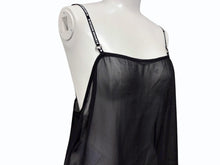 Load image into Gallery viewer, 新品未使用 CHROME HEARTS クロムハーツ SHIRT W A LA MODE シルクキャミソール サイズM ブラック シルバー925 ロゴストラップ 中古 4b008718