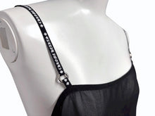 Load image into Gallery viewer, 新品未使用 CHROME HEARTS クロムハーツ SHIRT W A LA MODE シルクキャミソール サイズM ブラック シルバー925 ロゴストラップ 中古 4b008718