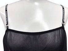 Load image into Gallery viewer, 新品未使用 CHROME HEARTS クロムハーツ SHIRT W A LA MODE シルクキャミソール サイズM ブラック シルバー925 ロゴストラップ 中古 4b008718