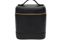 画像をギャラリービューアに読み込む, CHANEL シャネル バニティバッグ ハンドバッグ A01998 キャビアスキン ココマーク ブラック ゴールド金具 美品 中古 4b008734