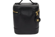 画像をギャラリービューアに読み込む, CHANEL シャネル バニティバッグ ハンドバッグ A01998 キャビアスキン ココマーク ブラック ゴールド金具 美品 中古 4b008734
