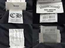 画像をギャラリービューアに読み込む, CHROME HEARTS クロムハーツ 半袖Tシャツ サイズM ダガープリント ストライプ ブラック レッド イエロー 美品 中古 4b008753