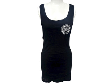 CHROME HEARTS クロムハーツ タンクトップ ノースリーブ サイズM FUCK YOU ホースシュー プリント ブラック 美品 中古 4b008763