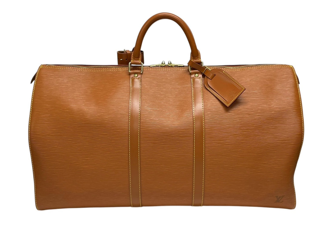 極美品 LOUIS VUITTON ルイヴィトン キーポル55 ボストンバッグ ジパングゴールド エピレザー M42958 中古 4b008766