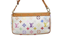 画像をギャラリービューアに読み込む, LOUIS VUITTON ルイヴィトン ポシェット アクセソワール アクセサリーポーチ M92649 ホワイト マルチカラー 村上隆 美品 中古 4b008770