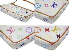 画像をギャラリービューアに読み込む, LOUIS VUITTON ルイヴィトン ポシェット アクセソワール アクセサリーポーチ M92649 ホワイト マルチカラー 村上隆 美品 中古 4b008770