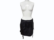 画像をギャラリービューアに読み込む, Christian Dior クリスチャンディオール ガリアーノ期 アーカイブ ユーティリティレザースカート ブラック 美品 中古 4b008781