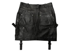 画像をギャラリービューアに読み込む, Christian Dior クリスチャンディオール ガリアーノ期 アーカイブ ユーティリティレザースカート ブラック 美品 中古 4b008781