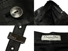 画像をギャラリービューアに読み込む, Christian Dior クリスチャンディオール ガリアーノ期 アーカイブ ユーティリティレザースカート ブラック 美品 中古 4b008781
