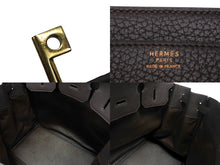 Load image into Gallery viewer, 極美品 HERMES エルメス Haut a Courroies オータクロア45 ハンドバッグ フィヨルド ハバナ ゴールド金具 ◻︎B刻印 中古 4b008782