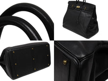 Load image into Gallery viewer, 極美品 HERMES エルメス ハンドバッグ オータクロア50 アルデンヌ バーキン ゴールド金具 ブラック ○X刻印 中古 4b008784