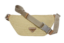 画像をギャラリービューアに読み込む, 極美品 PRADA プラダ 24SS クロシェ ベルトバッグ 定価264,000 ラフィア ベージュ ブラウン シルバー金具 中古 4b008795