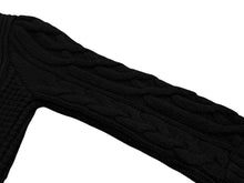 画像をギャラリービューアに読み込む, 極美品 SACAI サカイ パターン編 モヘヤ混 セーター 長袖ニット 23-06851 ブラック サイズ1 中古 4b008809