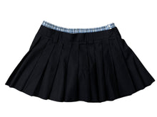 画像をギャラリービューアに読み込む, 新品未使用 MIUMIU ミュウミュウ プリーツ バタヴィア ミニスカート MG2388 サイズ36 ネイビー チェック柄 レイヤード 中古 4b008821