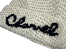 画像をギャラリービューアに読み込む, 極美品 CHANEL シャネル カシミヤ ニットキャップ ビーニー ニット帽 アイボリー ブラック ビーズ 中古 4b008823