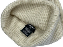 画像をギャラリービューアに読み込む, 極美品 CHANEL シャネル カシミヤ ニットキャップ ビーニー ニット帽 アイボリー ブラック ビーズ 中古 4b008823