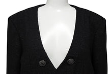 画像をギャラリービューアに読み込む, 極美品 CHANEL シャネル ツイード ジャケット P44296V12297 サイズ 38 ブラック ウール ナイロン 中古 4b008849