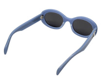 Load image into Gallery viewer, 新品同様 CELINE セリーヌ トリオンフ アセテートサングラス オーバル CL40194U イタリア製 ブルー シルバー金具 サイズ52◻︎22 中古 4b008854