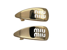 画像をギャラリービューアに読み込む, 極美品 MIUMIU ミュウミュウ ヘアピンセット ブランドロゴ アクセサリー 5IF173 メタル ゴールド金具 中古 4b008859