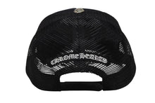 画像をギャラリービューアに読み込む, 新品未使用 CHROME HEARTS クロムハーツ TRUCKER CAP トラッカーキャップ セメタリーレザーパッチ メッシュキャップ ブラック 中古 4b008861