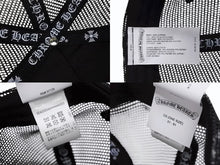 画像をギャラリービューアに読み込む, 新品未使用 CHROME HEARTS クロムハーツ TRUCKER CAP トラッカーキャップ セメタリーレザーパッチ メッシュキャップ ブラック 中古 4b008861