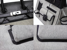 Load image into Gallery viewer, 新品同様 HERMES エルメス オータクロア40 カーゴ ハンドバッグ トワルアッシュ ヴォーエバーカーフ エクリュ ブラック Z刻印 2021年 SV金具 中古 4b008862